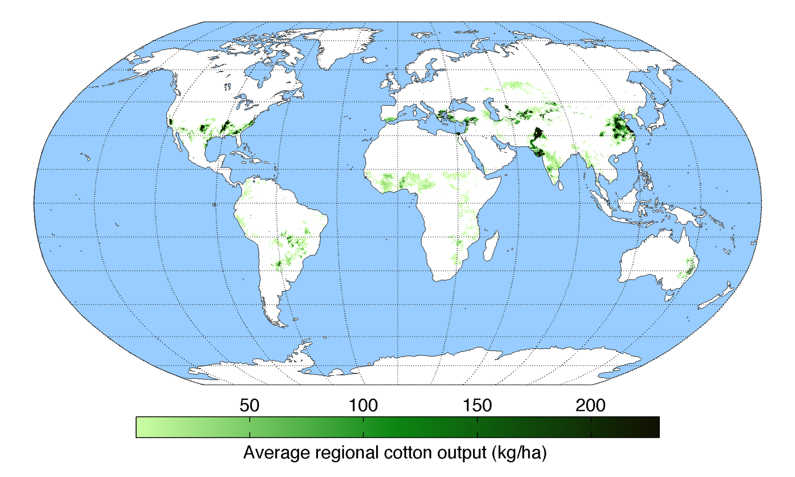 mapa de cultura de algodão