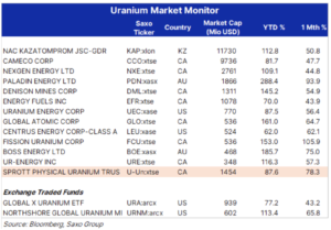 monitor trhu s uranem