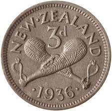 3 pence novozélandská libra 1936