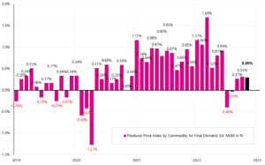 W.10 Miesięczna zmiana inflacji PPI w USA (seria SA – skorygowana sezonowo)