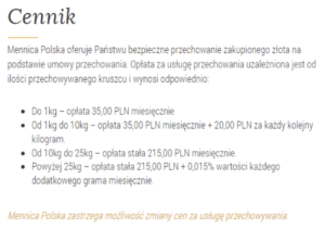 2 mennica cennik