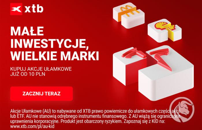 XTB – inwestycje ułamkowe, ETF z minimalną kwotą inwestycji już od 1 PLN!