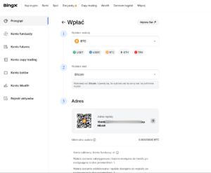 adres do wpłaty BingX