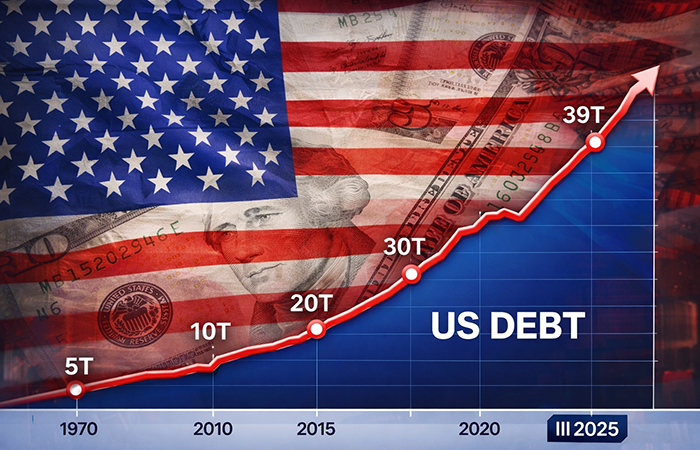 Dług publiczny USA na progu 39 bilionów dolarów. Licznik tyka, a Ameryka pożycza ponad 7 miliardów dziennie