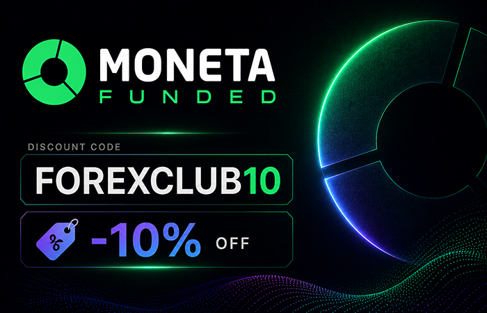 Kod rabatowy Moneta Funded 2026: FOREXCLUB10 – 10% zniżki