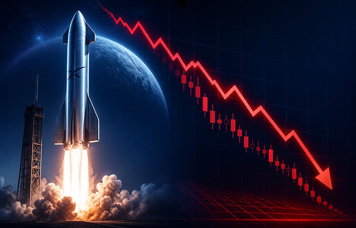 Akcje SpaceX w wolnym spadku – kurs ponad 50% poniżej szczytu